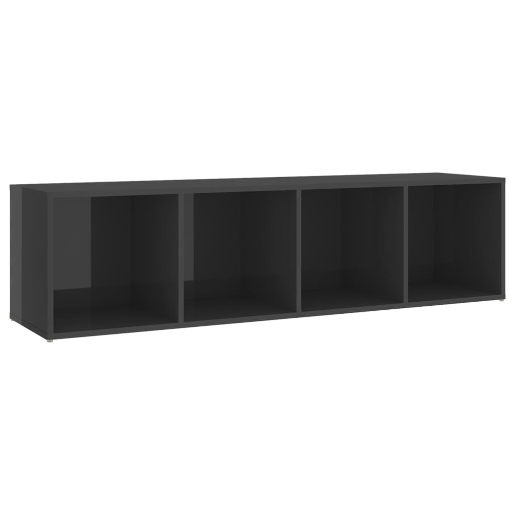 Έπιπλα Τηλεόρασης 2 τεμ. Γυαλ. Γκρι 142,5x35x36,5εκ Μοριοσανίδα
