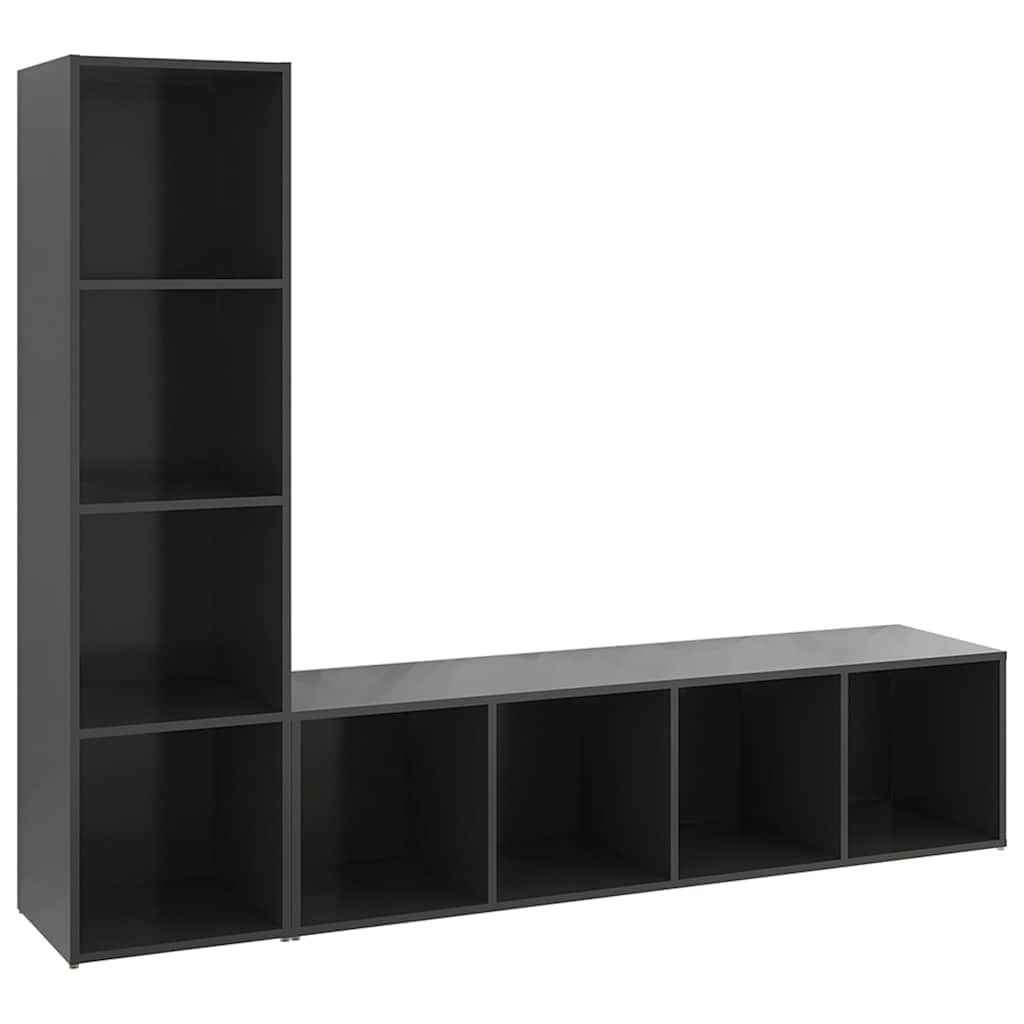 Έπιπλα Τηλεόρασης 2 τεμ. Γκρι 142,5x35x36,5 εκ. Μοριοσανίδα