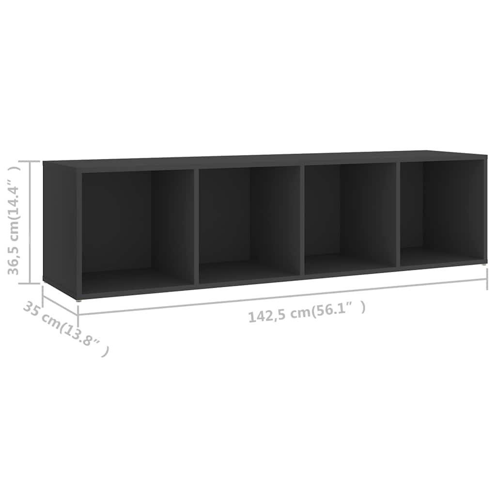 Έπιπλα Τηλεόρασης 2 τεμ. Γκρι 142,5x35x36,5 εκ. Μοριοσανίδα