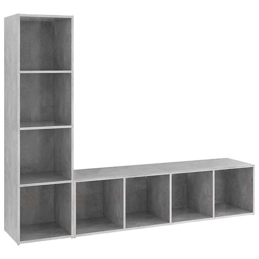Έπιπλα Τηλεόρασης 2 τεμ. Γκρι Σκυρ 142,5x35x36,5εκ. Μοριοσανίδα - Pakobazaar