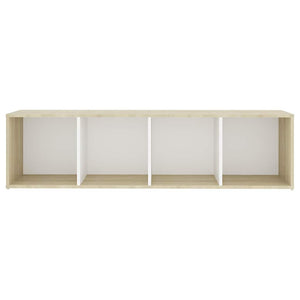 Έπιπλα Τηλεόρασης 2 τεμ Λευκό/Δρυς 142,5x35x36,5 εκ Επεξ. Ξύλο