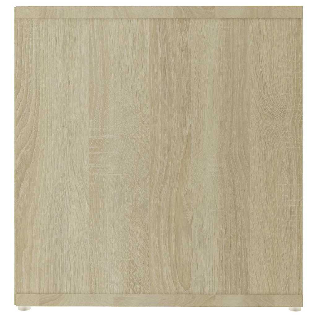 Έπιπλα Τηλεόρασης 2 τεμ Λευκό/Δρυς 142,5x35x36,5 εκ Επεξ. Ξύλο
