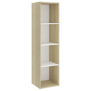 Έπιπλα Τηλεόρασης 2 τεμ Λευκό/Δρυς 142,5x35x36,5 εκ Επεξ. Ξύλο