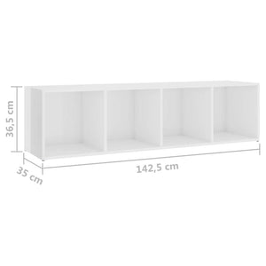Έπιπλα Τηλεόρασης 2 τεμ. Λευκά 142,5x35x36,5 εκ. Μοριοσανίδα