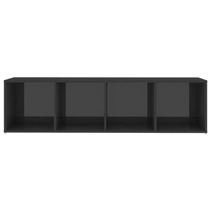 Έπιπλα Τηλεόρασης 2 Τεμ. Γυαλ. Γκρι 142,5x35x36,5εκ Μοριοσανίδα