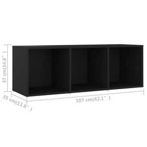 Έπιπλα Τηλεόρασης 2 τεμ. Μαύρα 107 x 35 x 37 εκ. Μοριοσανίδα