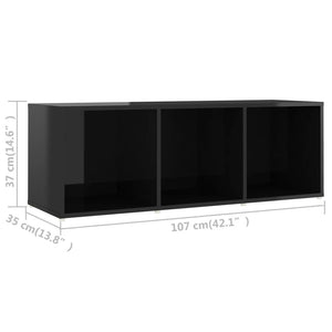 Έπιπλα Τηλεόρασης 2 τεμ. Γυαλ. Μαύρα 107x35x37εκ. Μοριοσανίδα - Pakobazaar