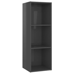 Έπιπλα Τηλεόρασης 2 τεμ. Γυαλ. Γκρι 107x35x37 εκ. Επεξ. Ξύλο