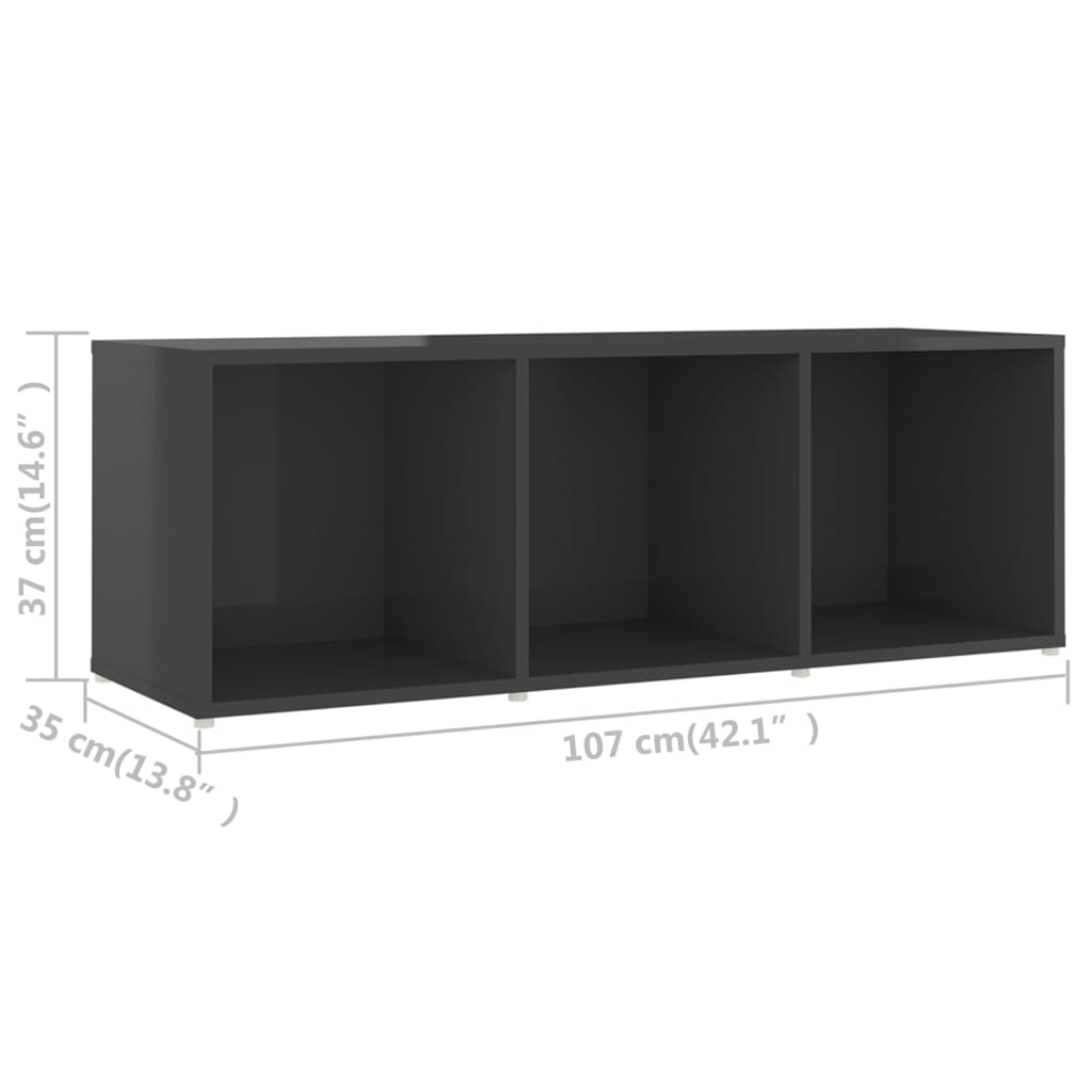 Έπιπλα Τηλεόρασης 2 τεμ. Γυαλ. Γκρι 107x35x37 εκ. Επεξ. Ξύλο