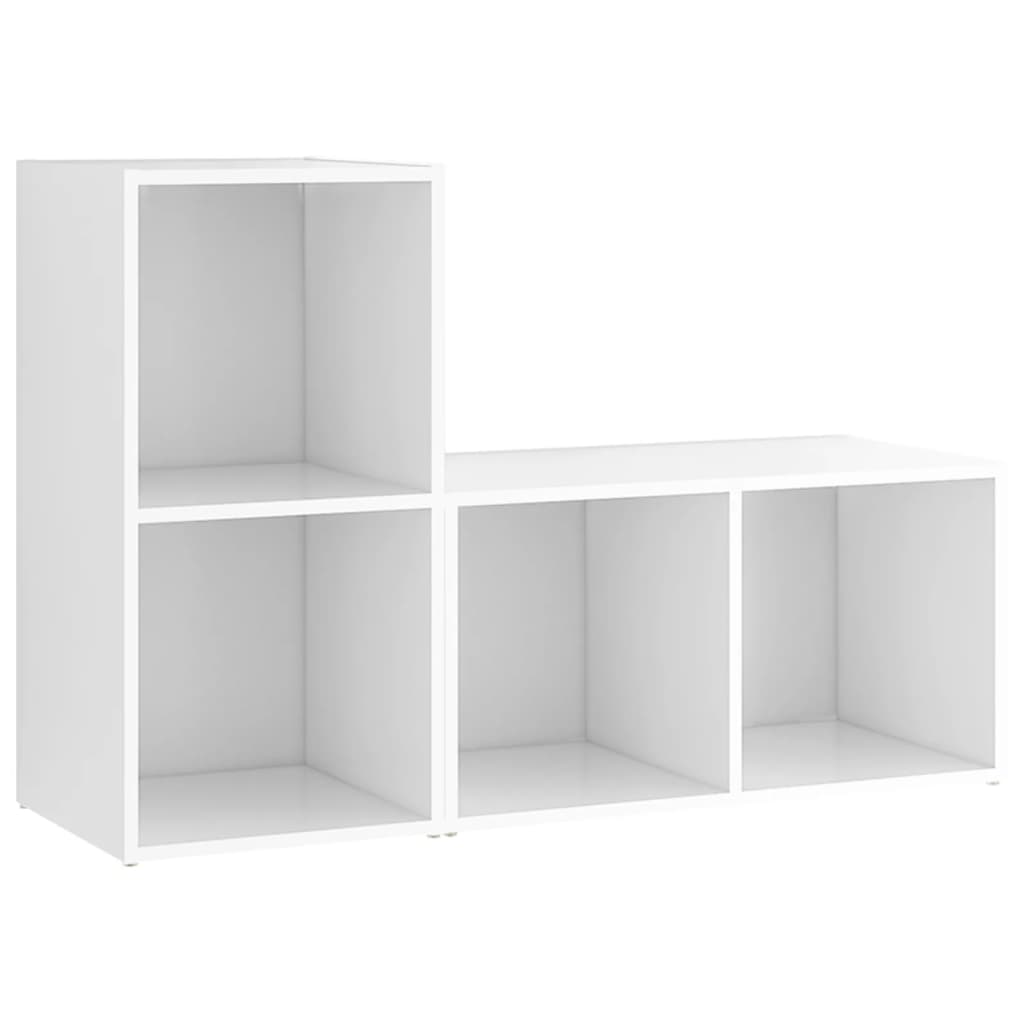 Έπιπλα Τηλεόρασης 2 τεμ. Λευκά 72 x 35 x 36,5 εκ. Επεξ. Ξύλο - PAKOBAZAAR