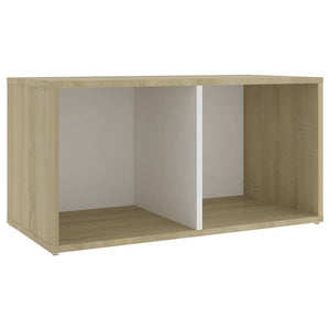 Έπιπλα Τηλεόρασης 2 τεμ. Λευκά/Δρυς 72x35x36,5 εκ. Επεξ. Ξύλο
