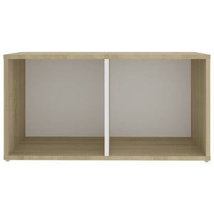 Έπιπλα Τηλεόρασης 2 τεμ. Λευκά/Δρυς 72x35x36,5 εκ. Επεξ. Ξύλο