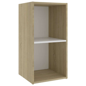 Έπιπλα Τηλεόρασης 2 τεμ. Λευκά/Δρυς 72x35x36,5 εκ. Επεξ. Ξύλο