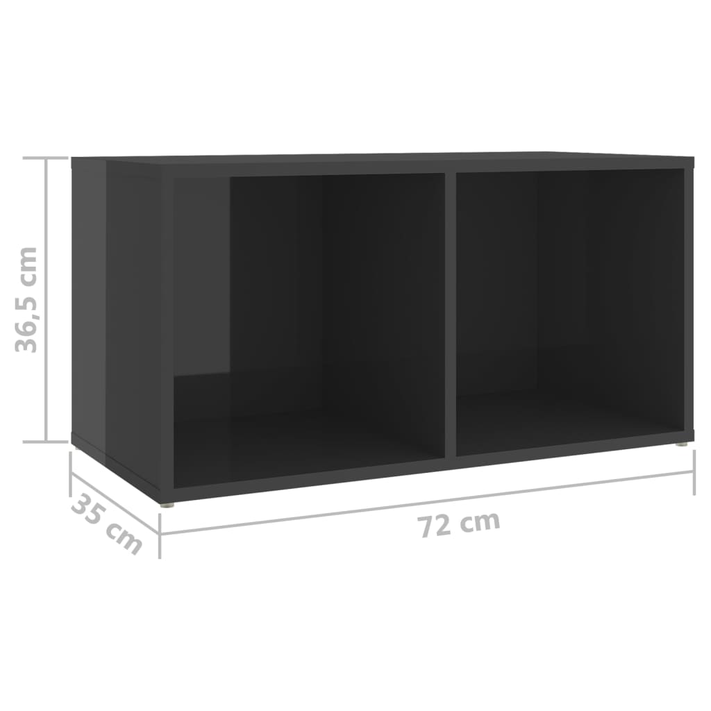 Έπιπλα Τηλεόρασης 2 τεμ. Γυαλ. Γκρι 72x35x36,5 εκ. Επεξ. Ξύλο - PAKOBAZAAR