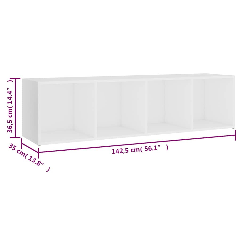 Έπιπλα Τηλεόρασης 3 τεμ. Λευκά 142,5 x 35 x 36,5 εκ Μοριοσανίδα - Pakobazaar