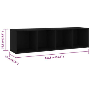 Έπιπλα Τηλεόρασης 3 τεμ. Μαύρα 142,5x35x36,5 εκ. Μοριοσανίδα - Pakobazaar
