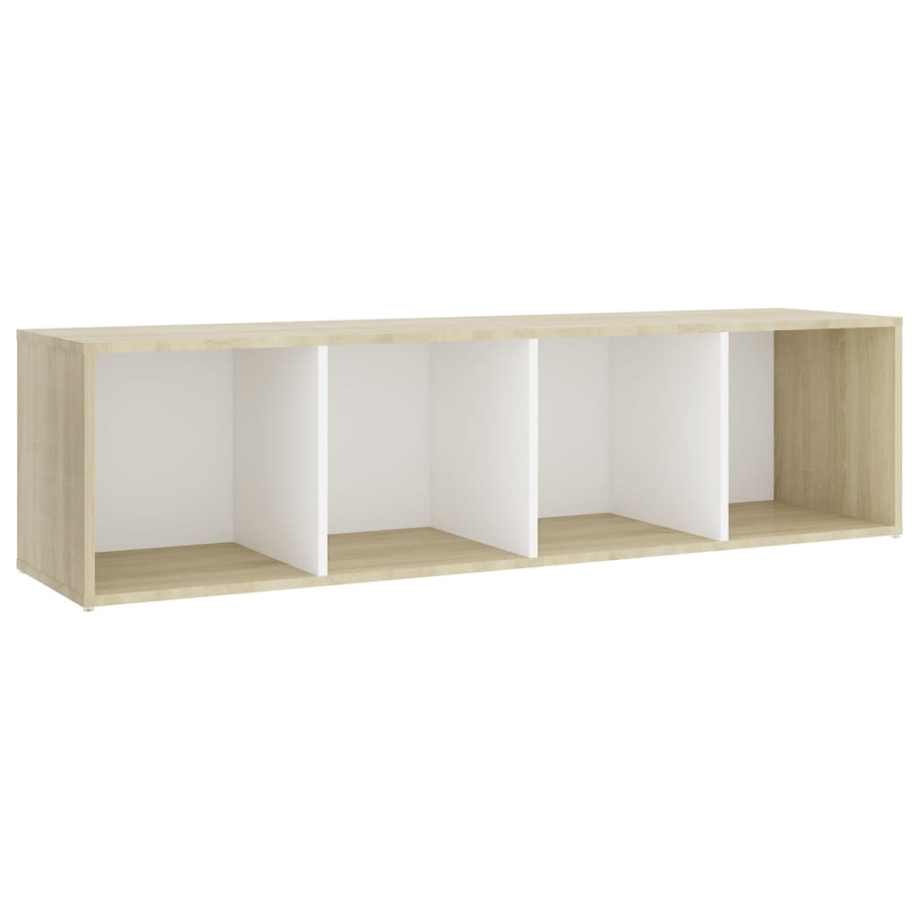 Έπιπλα Τηλεόρασης 3 τεμ Λευκό/Δρυς 142,5x35x36,5 εκ Μοριοσανίδα