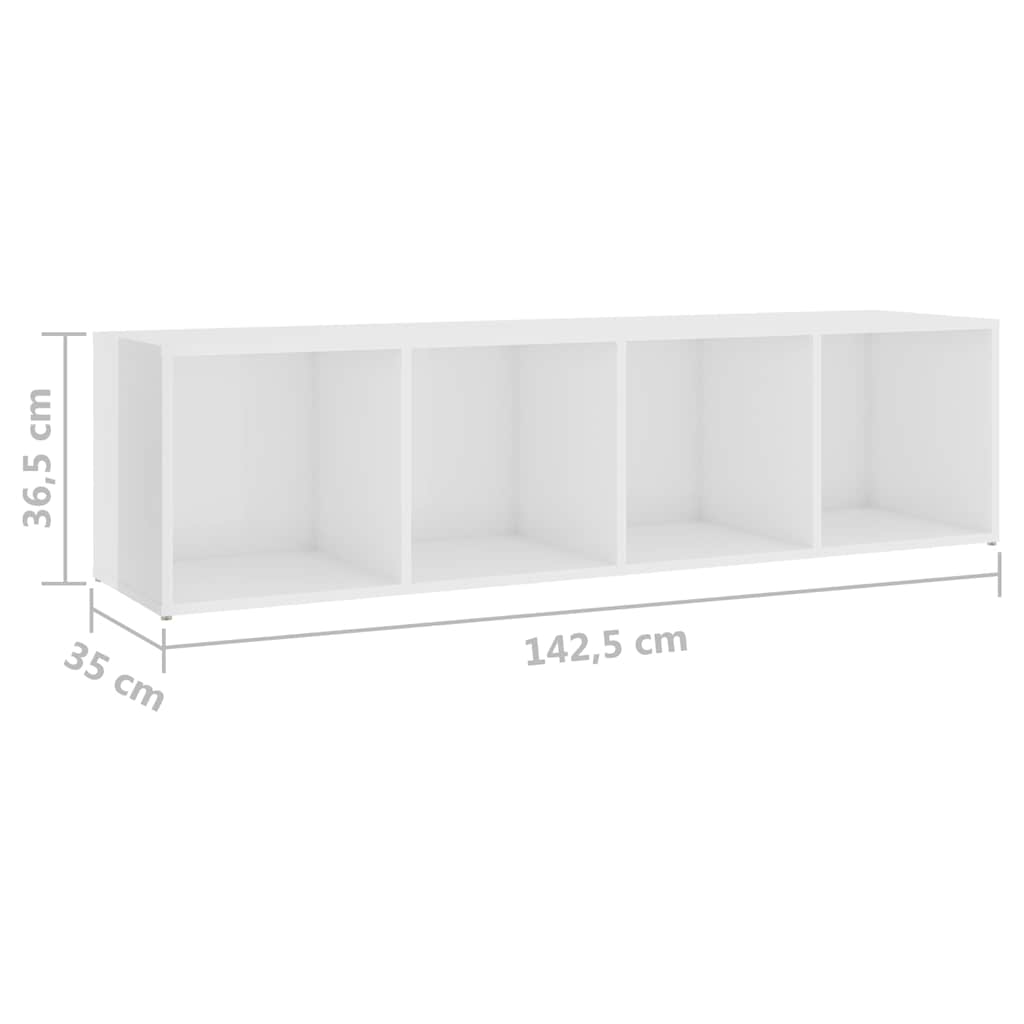 Έπιπλα Τηλεόρασης 3 τεμ. Λευκά 142,5 x 35 x 36,5 εκ Μοριοσανίδα