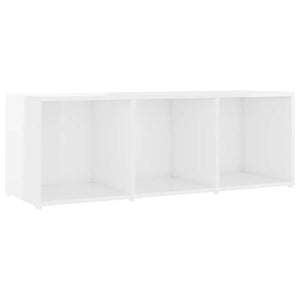 Έπιπλα Τηλεόρασης 3 τεμ. Γυαλ. Λευκά 107x35x37 εκ. Μοριοσανίδα