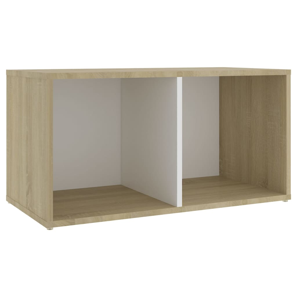 Έπιπλα Τηλεόρασης 4 τεμ. Λευκά/Δρυς 72x35x36,5 εκ. Επεξ. Ξύλο