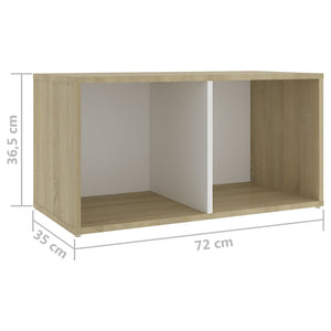 Έπιπλα Τηλεόρασης 4 τεμ. Λευκά/Δρυς 72x35x36,5 εκ. Επεξ. Ξύλο