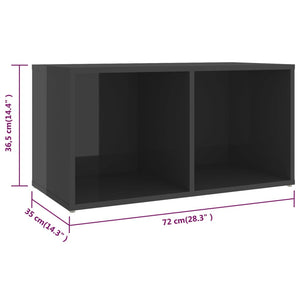 Έπιπλα Τηλεόρασης 4 τεμ. Γυαλ. Γκρι 72x35x36,5 εκ. Επεξ. Ξύλο - PAKOBAZAAR