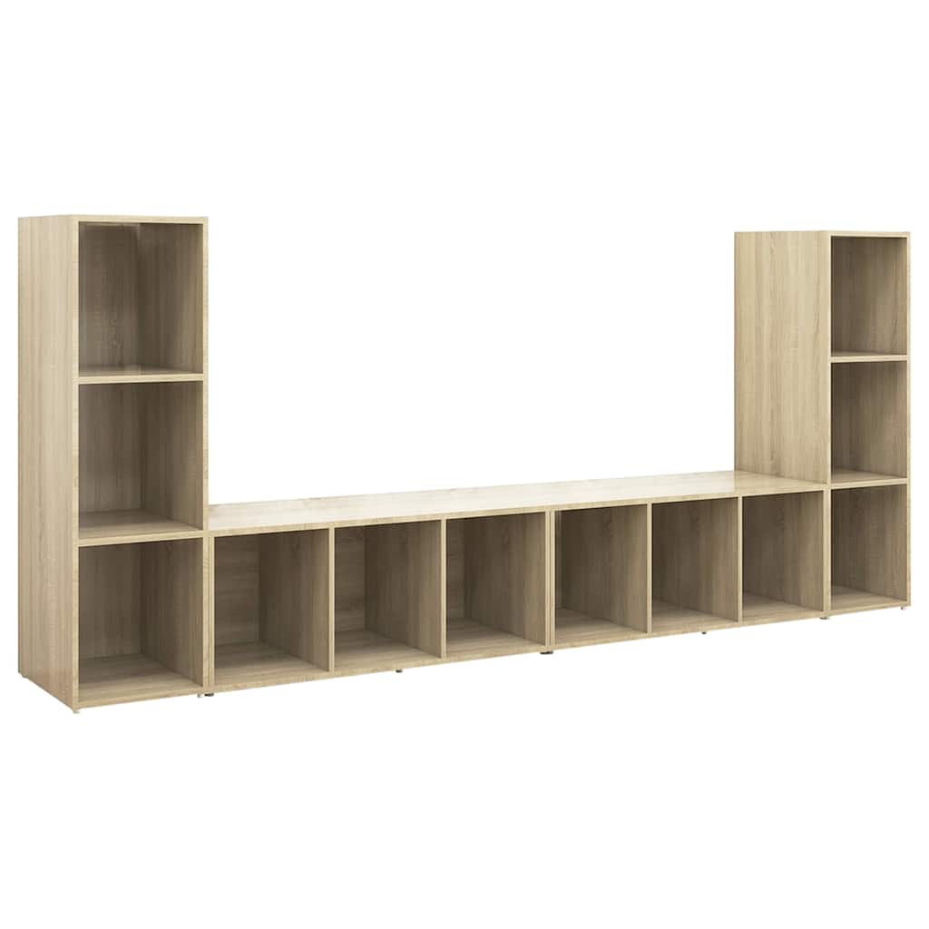 Έπιπλα Τηλεόρασης 4 τεμ. Sonoma Δρυς 107x35x37 εκ. Μοριοσανίδα