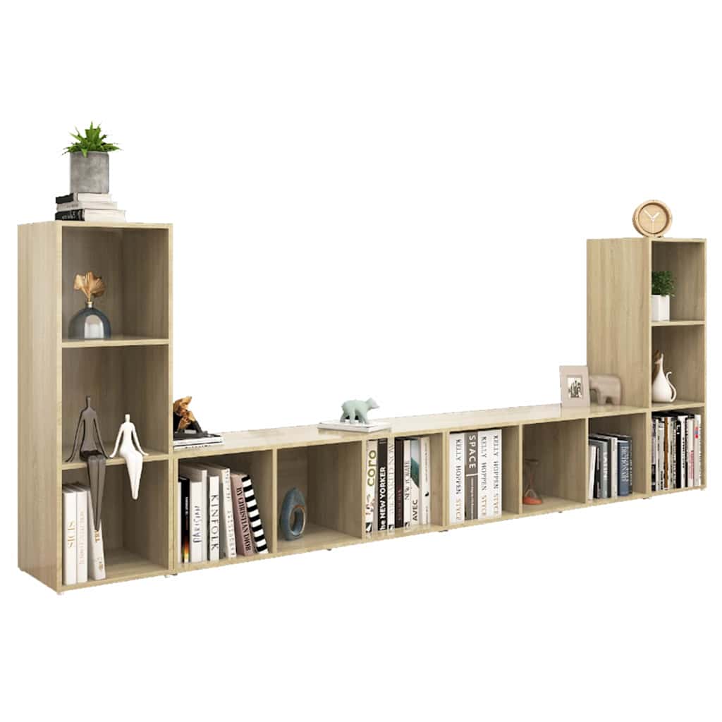 Έπιπλα Τηλεόρασης 4 τεμ. Sonoma Δρυς 107x35x37 εκ. Μοριοσανίδα