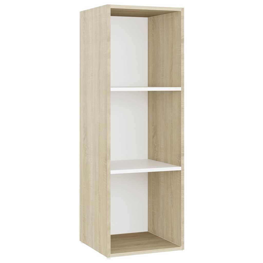 Έπιπλα Τηλεόρασης 4 τεμ. Λευκά/Δρυς 107x35x37 εκ. Επεξ. Ξύλο