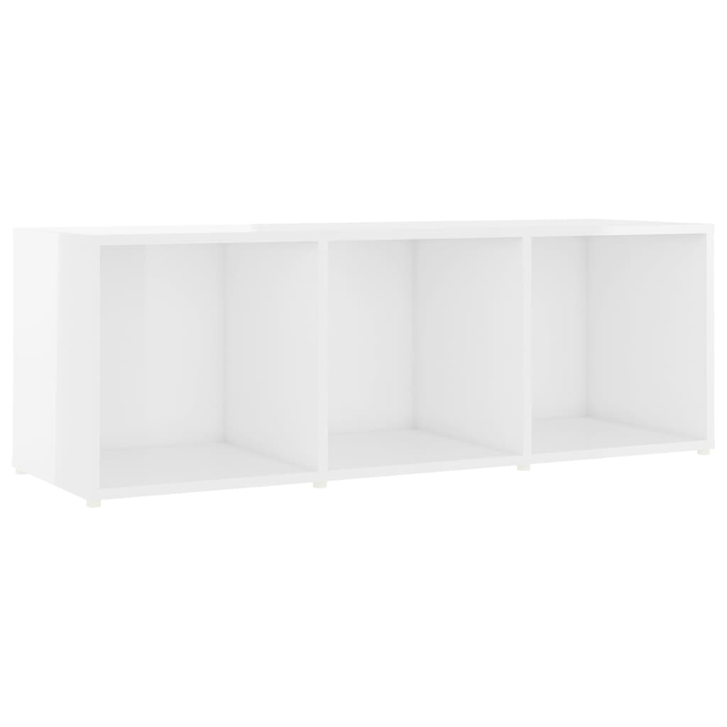 Έπιπλα Τηλεόρασης 4 τεμ. Γυαλ. Λευκά 107x35x37 εκ. Μοριοσανίδα