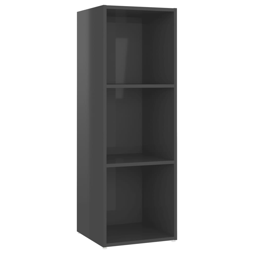 Έπιπλα Τηλεόρασης 4 τεμ. Γυαλ. Γκρι 107x35x37 εκ. Μοριοσανίδα