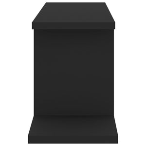 Ράφι Τηλεόρασης Επιτοίχιο Μαύρο 125 x 18 x 23 εκ. Επεξ. Ξύλο