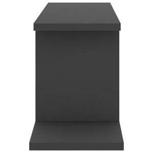 Ράφι Τηλεόρασης Επιτοίχιο Γκρι 125 x 18 x 23 εκ. από Επεξ. Ξύλο