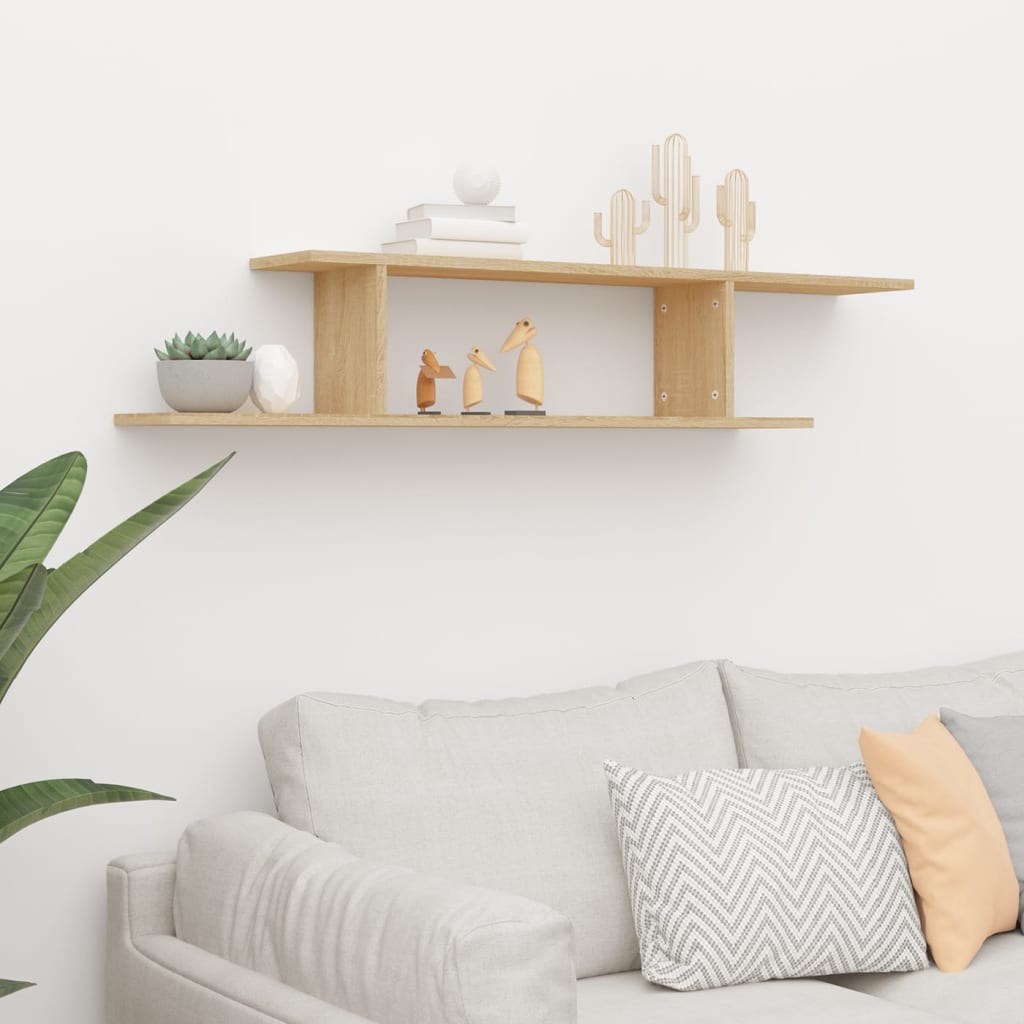 Ράφι Τηλεόρασης Επιτοίχιο Sonoma Δρυς 125x18x23 εκ. Επεξ. Ξύλο