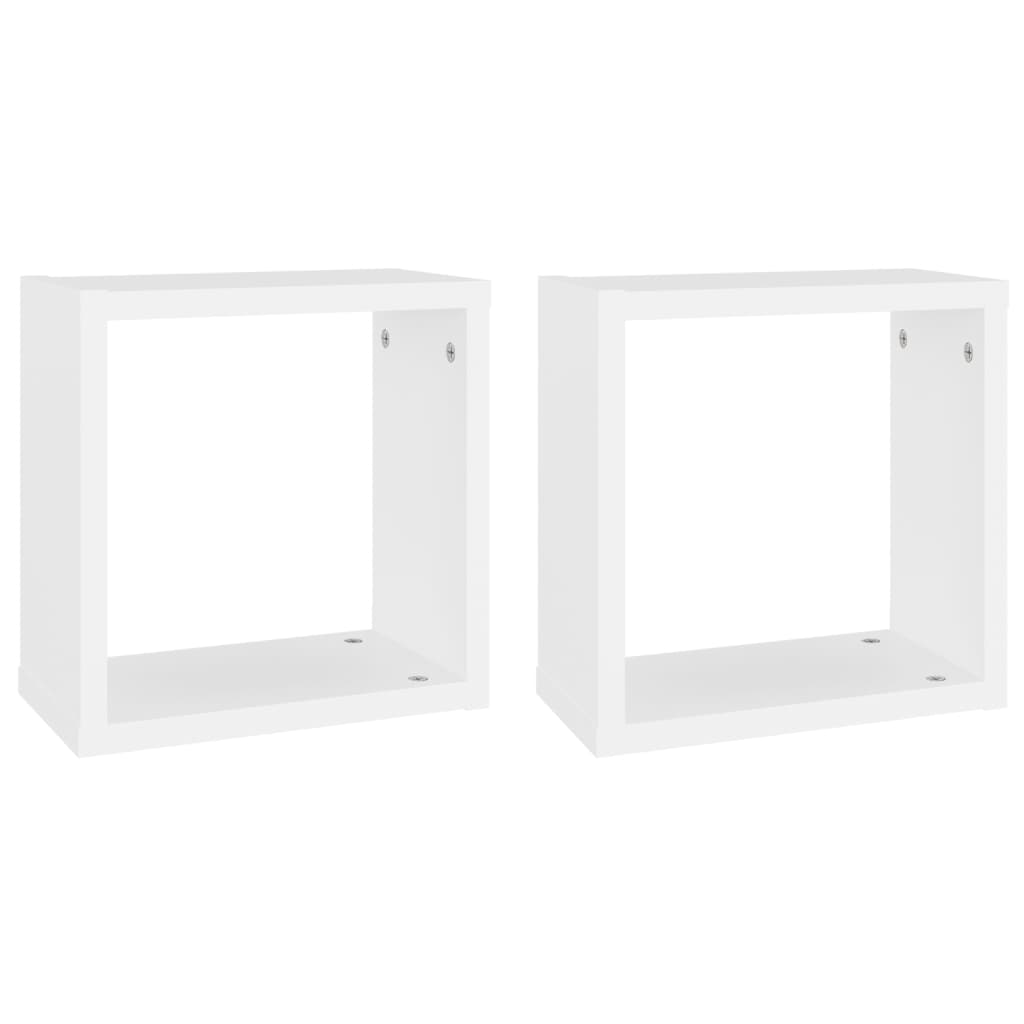 Ράφια Κύβοι Τοίχου 2 τεμ. Λευκά 30 x 15 x 30 εκ. από MDF - Pakobazaar