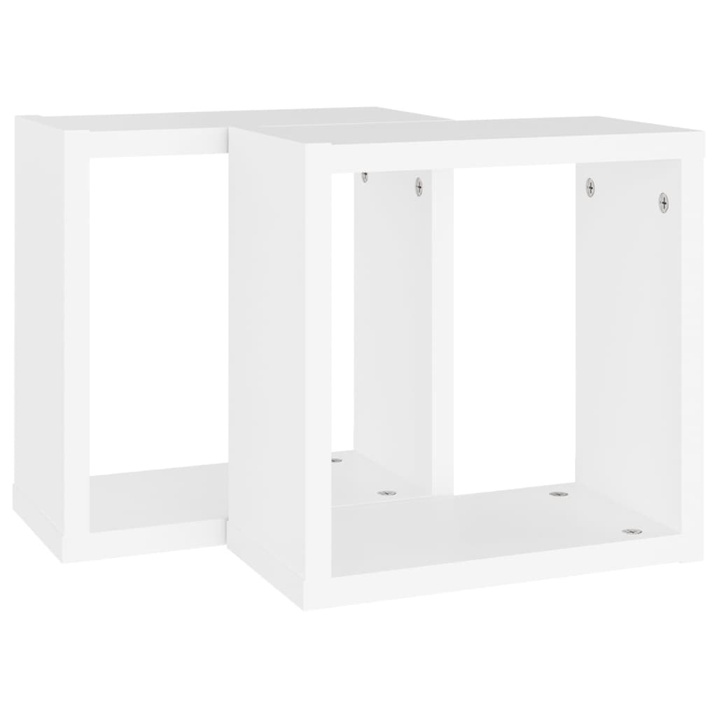 Ράφια Κύβοι Τοίχου 2 τεμ. Λευκά 30 x 15 x 30 εκ. από MDF - Pakobazaar