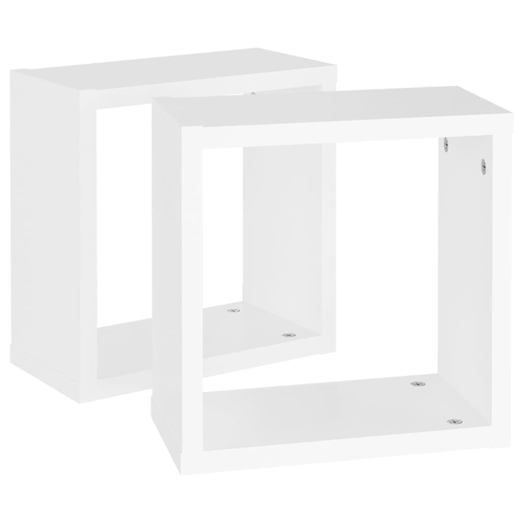 Ράφια Κύβοι Τοίχου 2 τεμ. Λευκά 30 x 15 x 30 εκ. από MDF - Pakobazaar