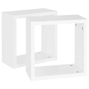 Ράφια Κύβοι Τοίχου 2 τεμ. Λευκά 30 x 15 x 30 εκ. από MDF - Pakobazaar