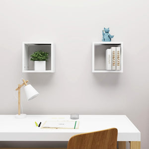 Ράφια Κύβοι Τοίχου 2 τεμ. Λευκά 30 x 15 x 30 εκ. από MDF - Pakobazaar