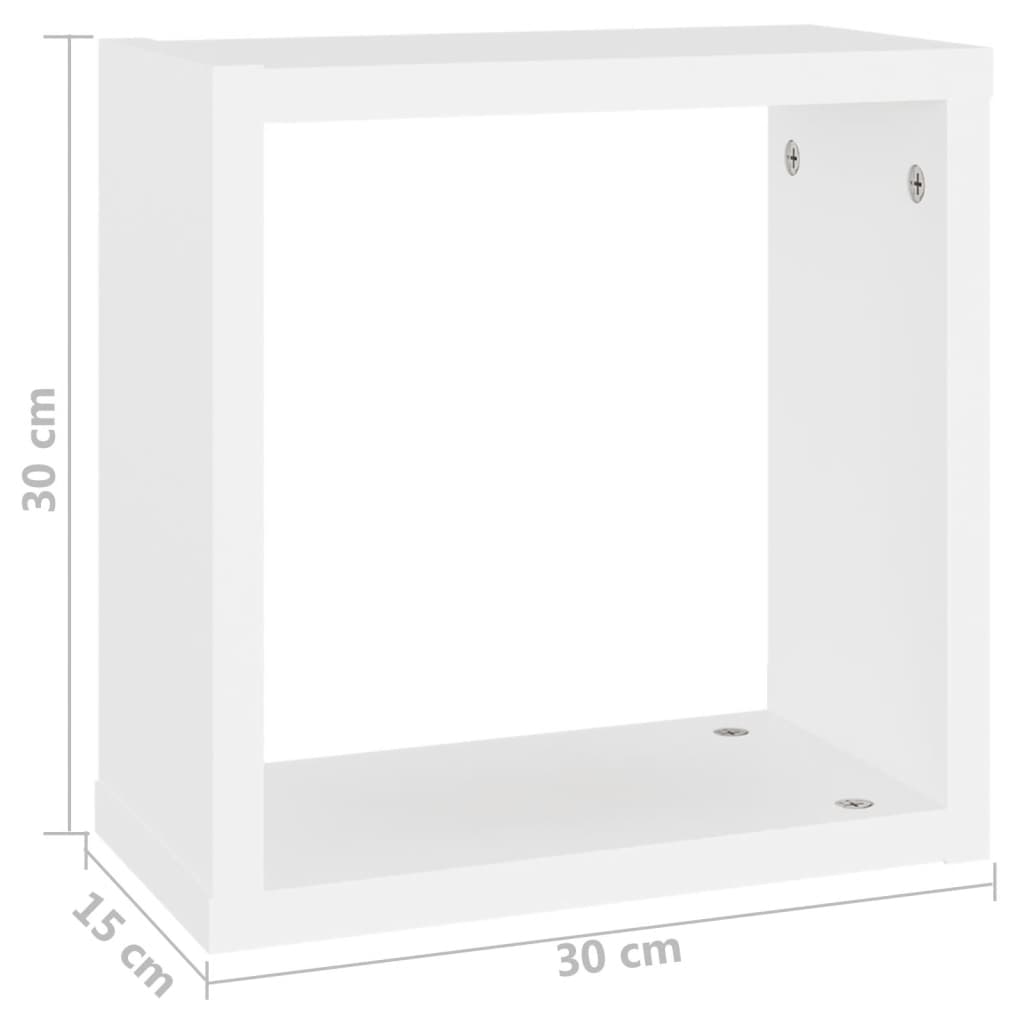 Ράφια Κύβοι Τοίχου 2 τεμ. Λευκά 30 x 15 x 30 εκ. από MDF - Pakobazaar