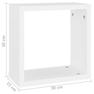 Ράφια Κύβοι Τοίχου 2 τεμ. Λευκά 30 x 15 x 30 εκ. από MDF - Pakobazaar