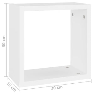 Ράφια Κύβοι Τοίχου 6 τεμ. Λευκά 30 x 15 x 30 εκ. - Pakobazaar