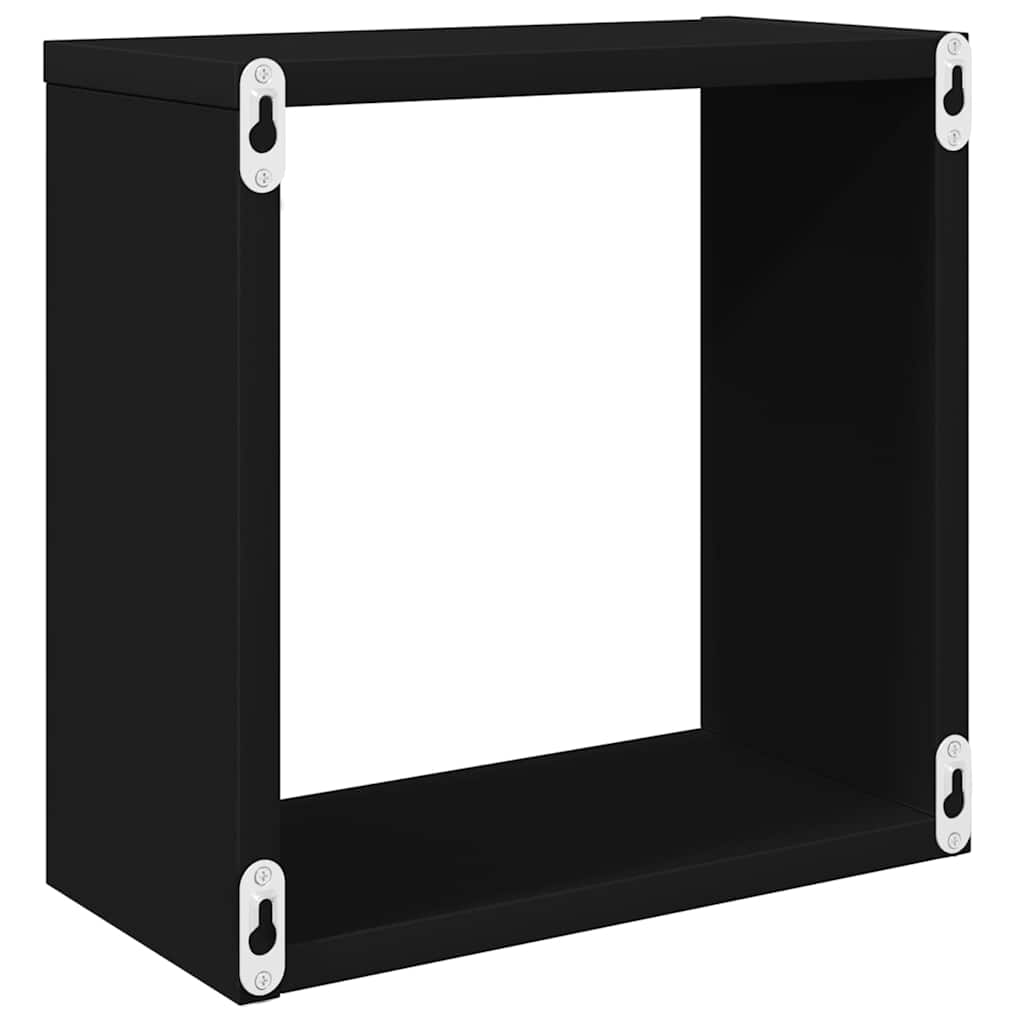 Ράφια Κύβοι Τοίχου 4 τεμ. Μαύρα 30 x 15 x 30 εκ.