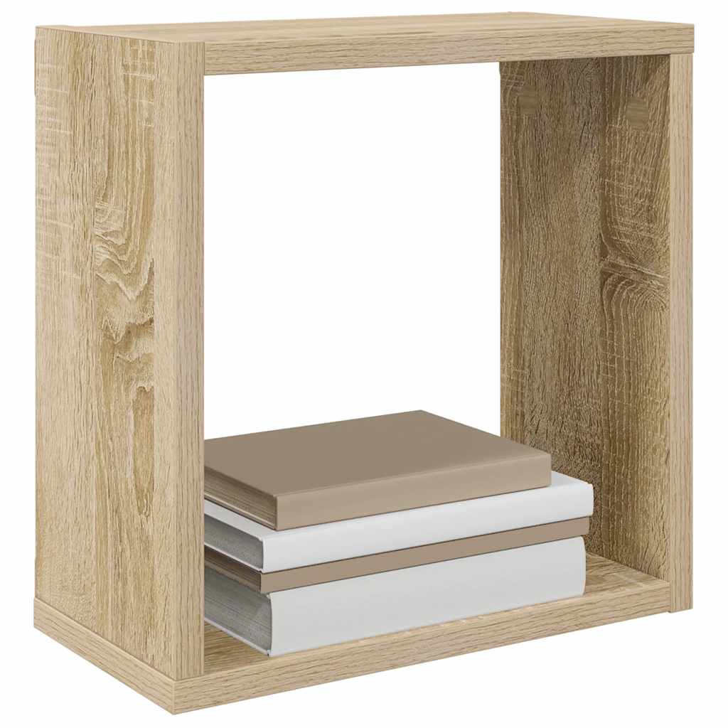 Ράφια Κύβοι Τοίχου 2 τεμ. Sonoma Δρυς 30 x 15 x 30 εκ.