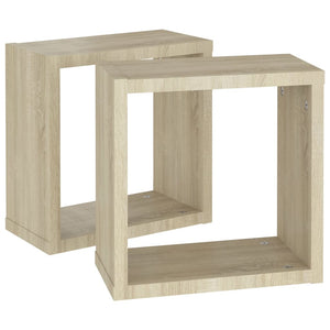Ράφια Κύβοι Τοίχου 2 τεμ. Sonoma Δρυς 30 x 15 x 30 εκ.