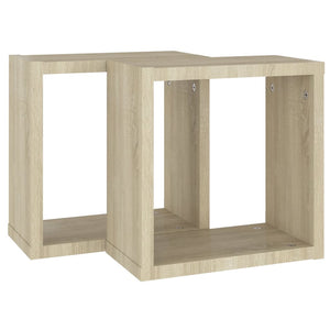 Ράφια Κύβοι Τοίχου 2 τεμ. Sonoma Δρυς 30 x 15 x 30 εκ.