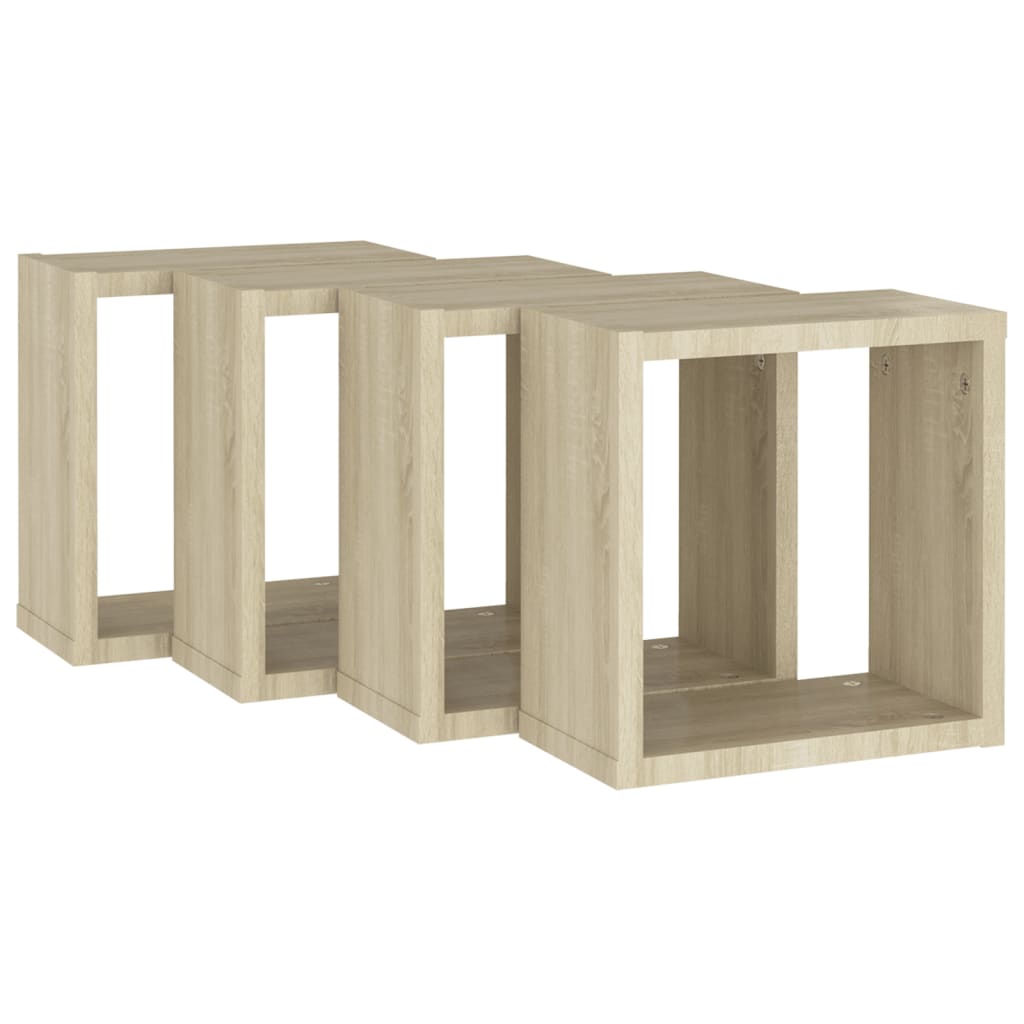 Ράφια Κύβοι Τοίχου 4 τεμ. Sonoma Δρυς 30 x 15 x 30 εκ.