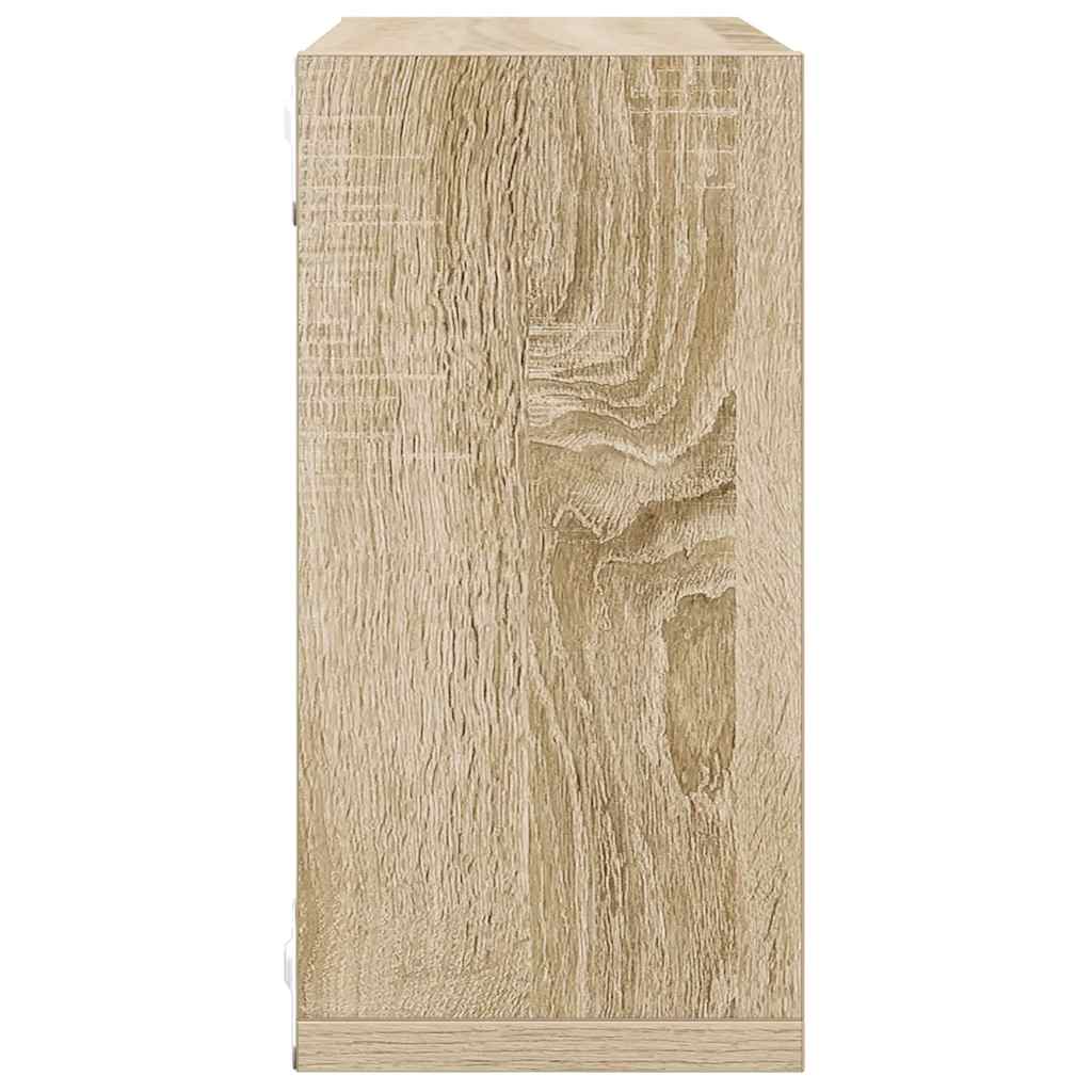Ράφια Κύβοι Τοίχου 4 τεμ. Sonoma Δρυς 30 x 15 x 30 εκ.