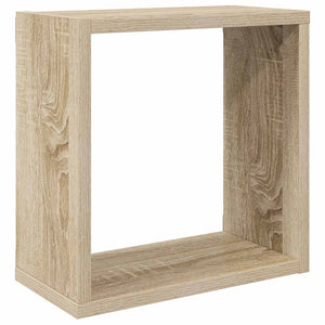 Ράφια Κύβοι Τοίχου 4 τεμ. Λευκά / Sonoma Δρυς 30 x 15 x 30 εκ.