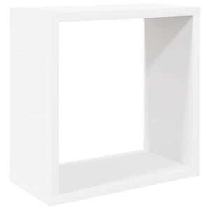 Ράφια Κύβοι Τοίχου 4 τεμ. Λευκά / Sonoma Δρυς 30 x 15 x 30 εκ.
